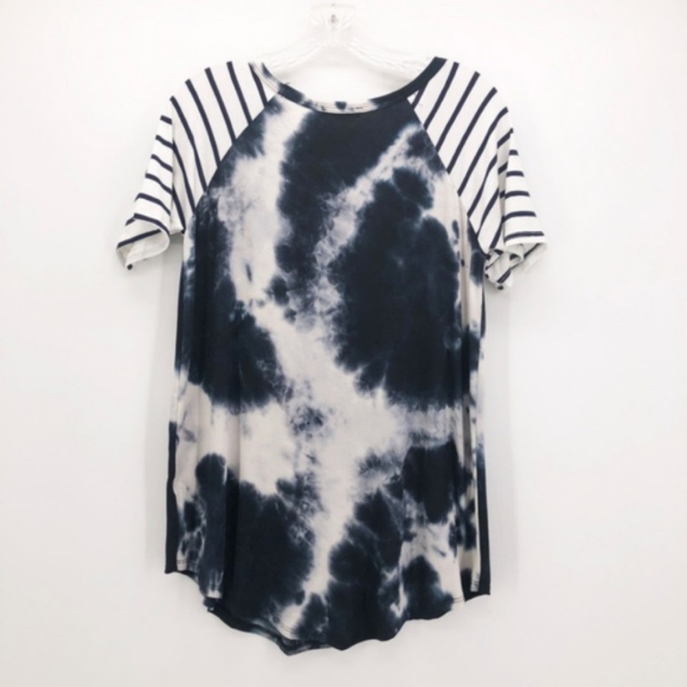 TIE DYE Raglan Stripe Tee Shirt PLUS SIZE Jersey - Picture 4 of 5